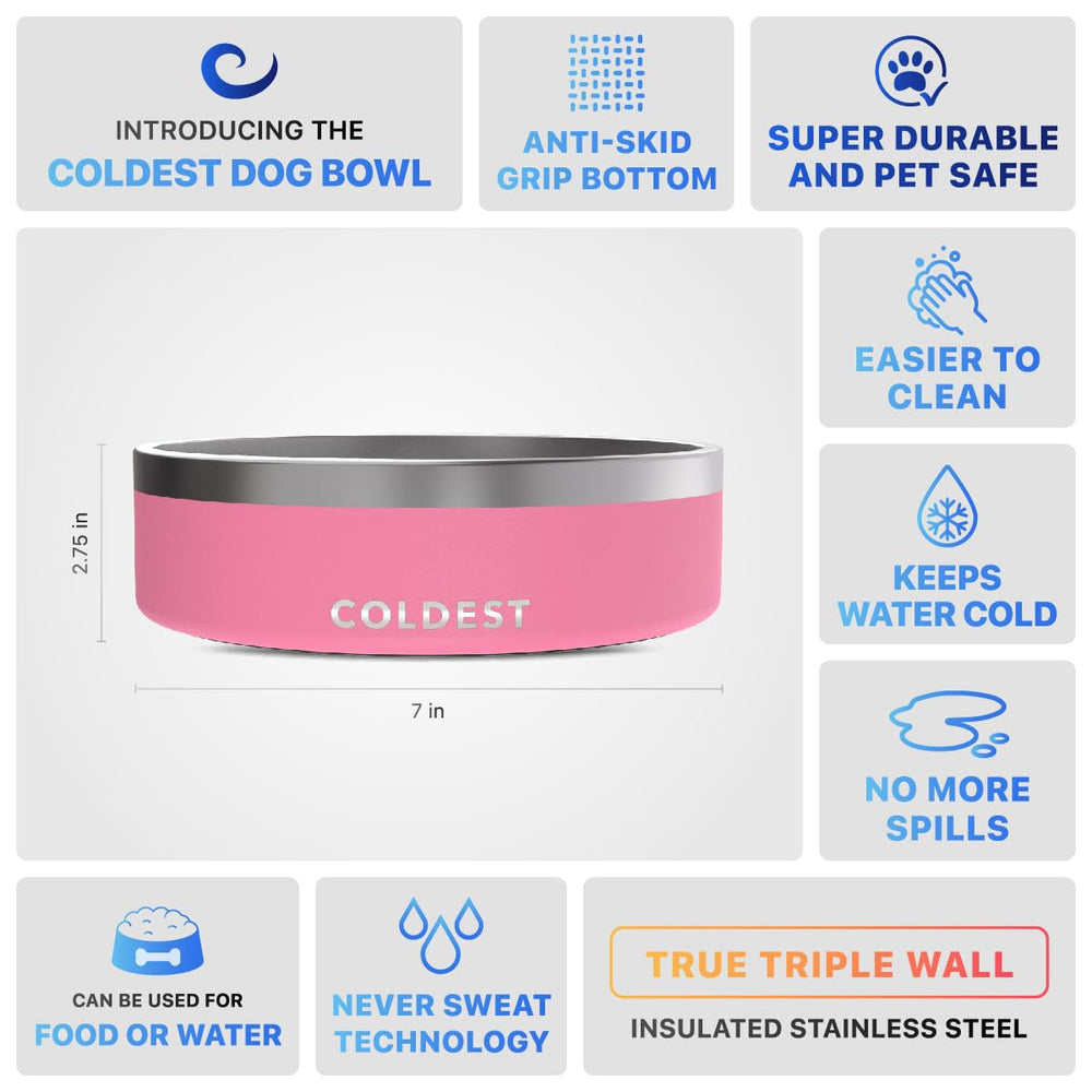The Coldest Water colddogbowl 42oz capacity suits larger pets.