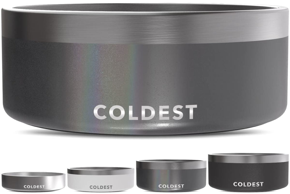The Coldest Water colddogbowl 64oz insulated triple-wall keeps water cooler for longer.