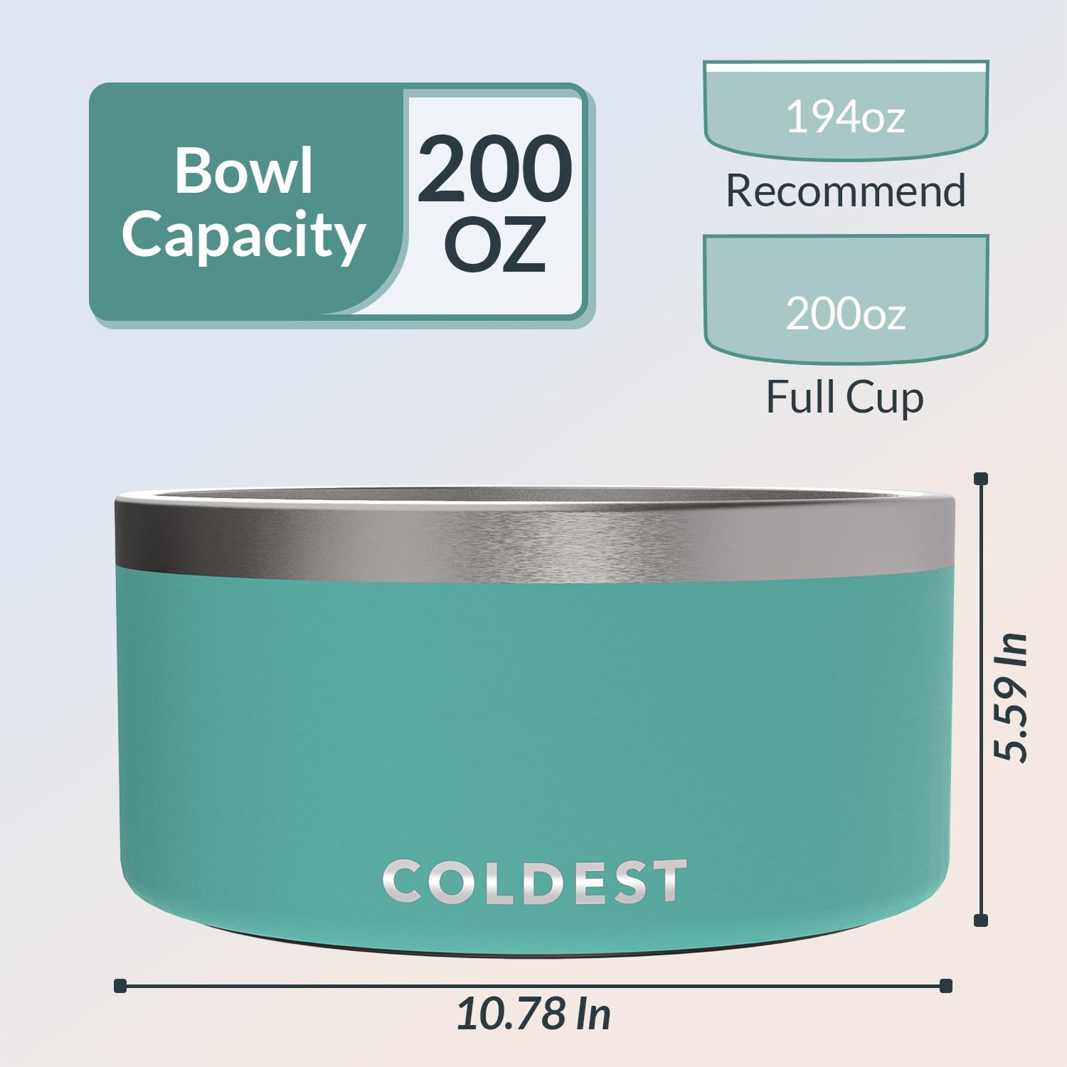 The Coldest Water colddogbowl anti-slip base prevents spills while pets eat.