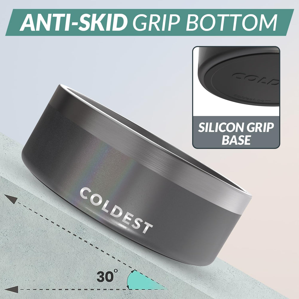 The Coldest Water colddogbowl anti-slip-base prevents spills during meals.