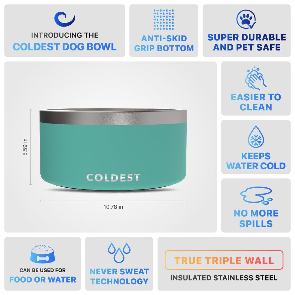 The Coldest Water colddogbowl rust-resistant steel ensures durable daily use.