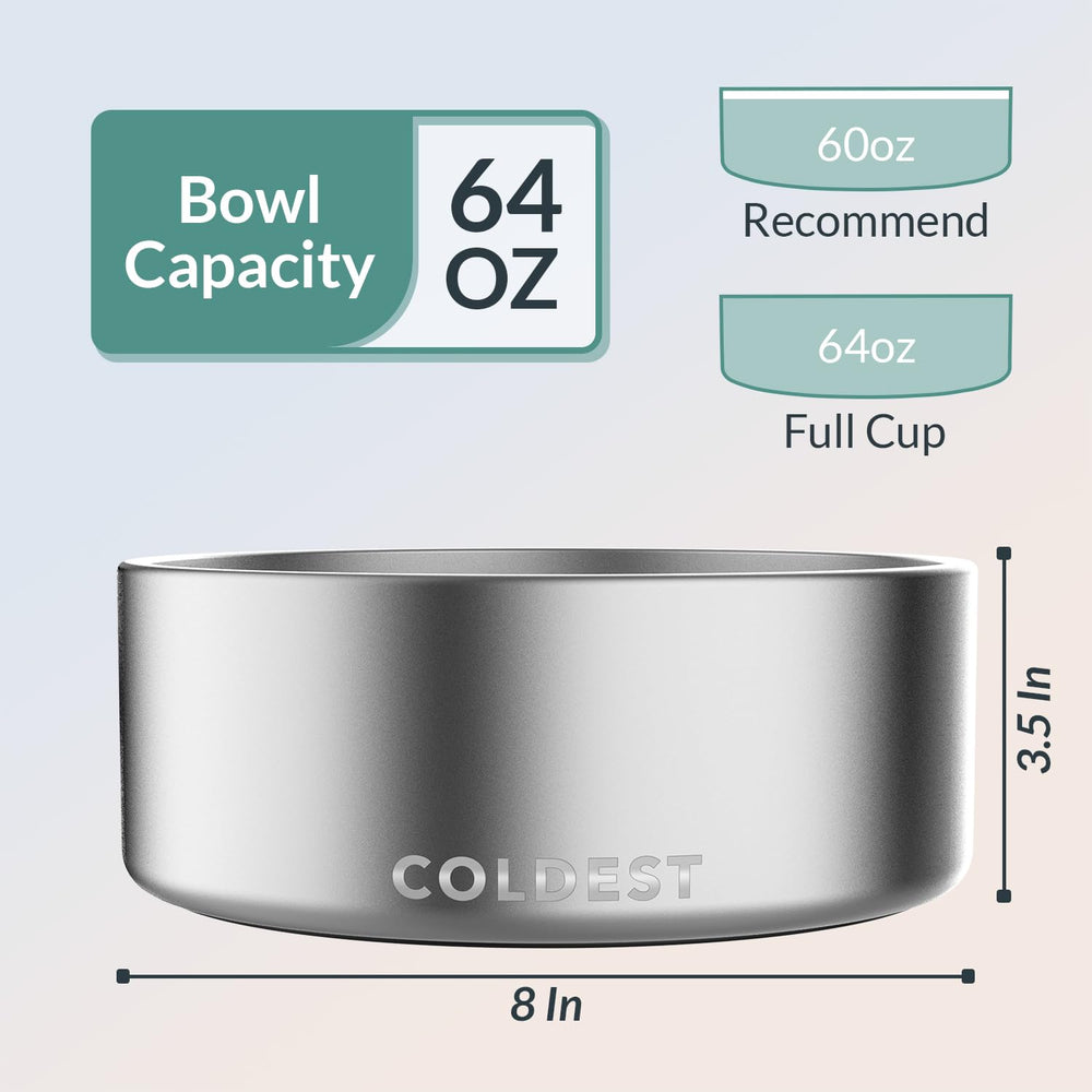 The Coldest Water Colddog Bowl rust-resistant stainless steel resists wear and tear.