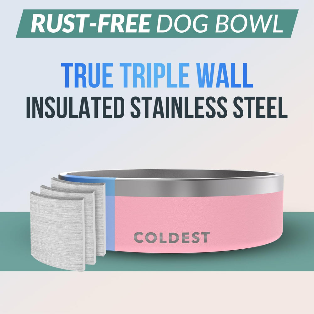 The Coldest Water colddogbowl rust-resistant stainless lasts through daily use.