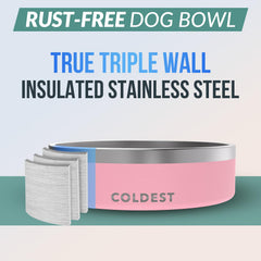 The Coldest Water colddogbowl rust-resistant stainless lasts through daily use.