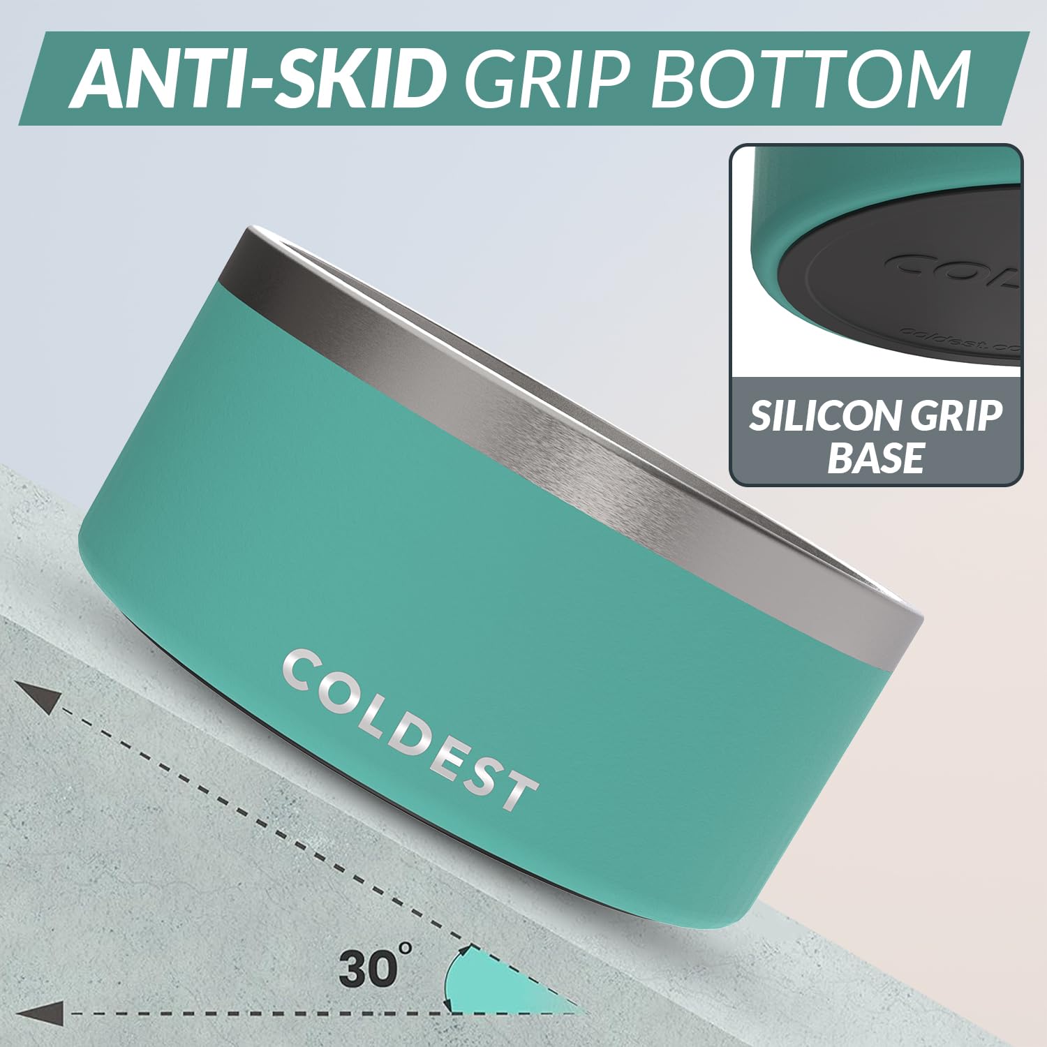 The Coldest Water colddogbowl interior with polished finish for quick cleanup.