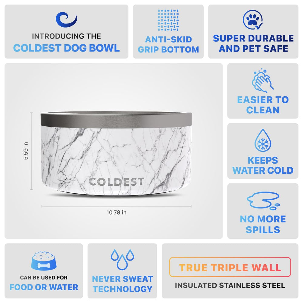 The Coldest Water dishwasher-safe dog bowl simplifies cleanup after feeding.