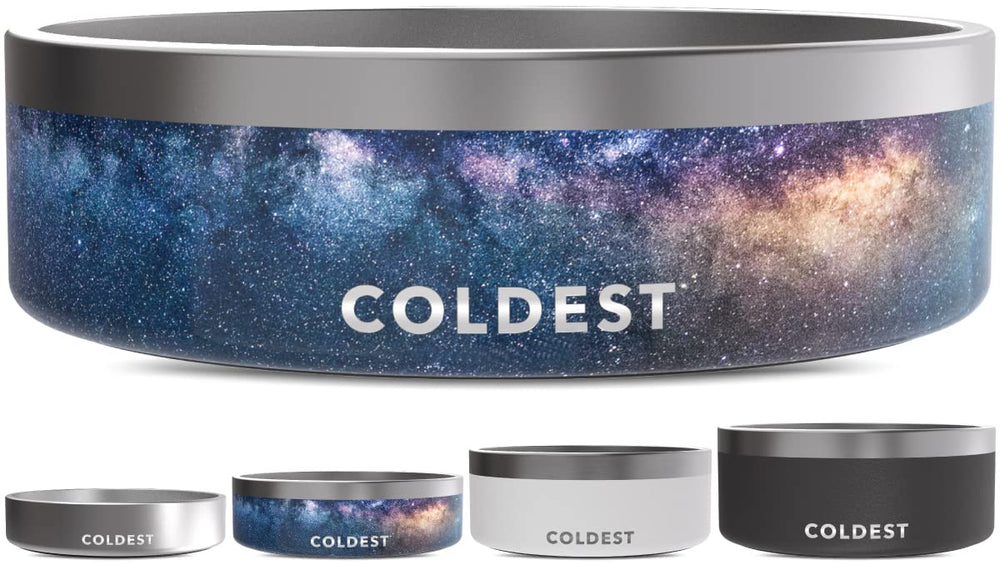 The Coldest Water dog bowl anti-rust metal shows durable stainless steel for lasting use.