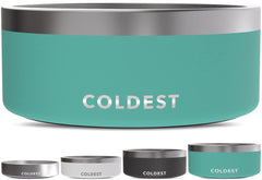 The Coldest Water dog bowl anti-rust metal showcases durability for chewers and easy cleaning.