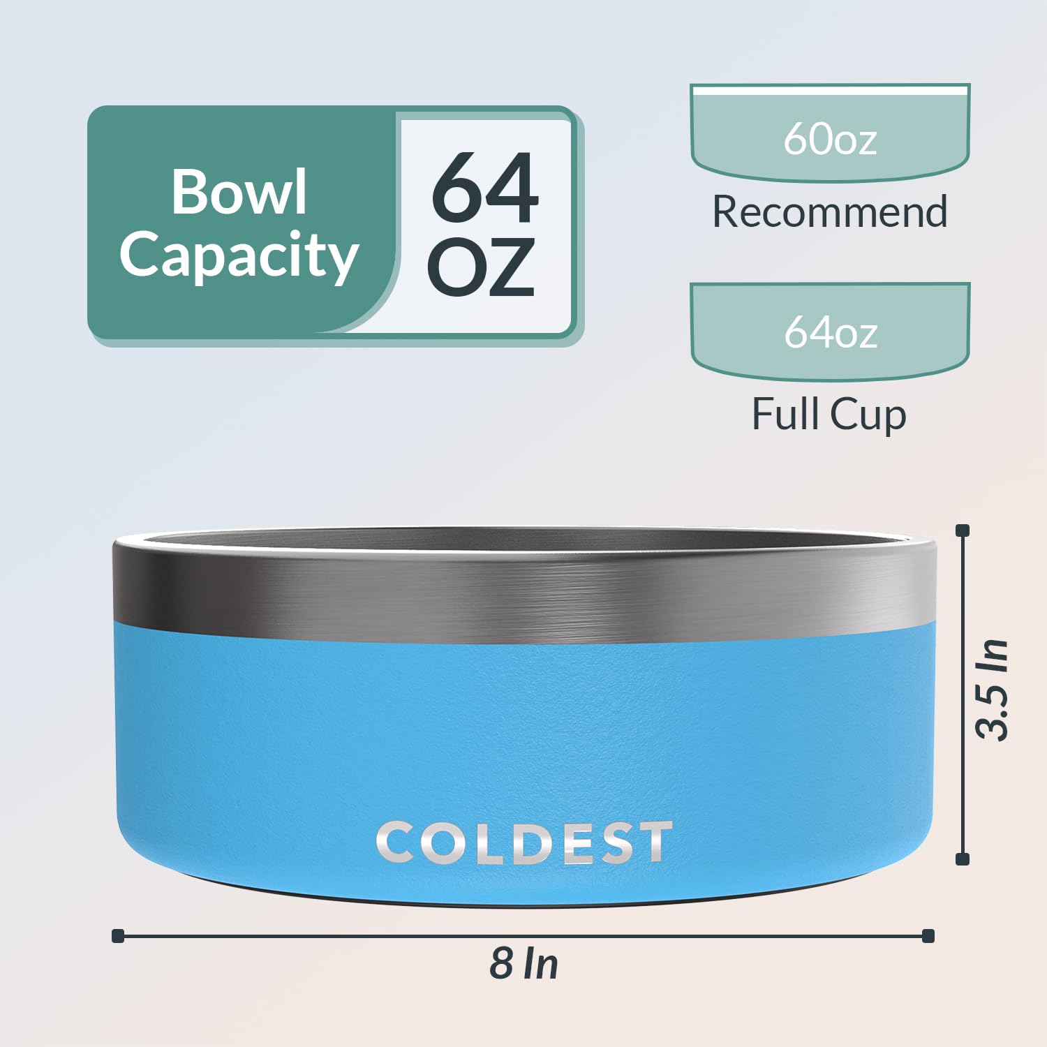 The Coldest Water dog bowl spill-proof design keeps floors clean.