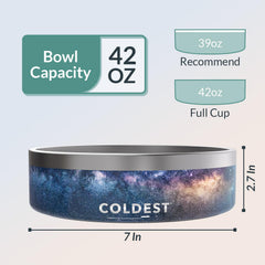 The Coldest Water dog bowl spill-proof design prevents messy spills during lunch.