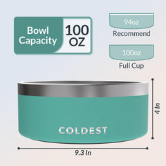 The Coldest Water dog bowl spill-proof design protects floors and cleanups.