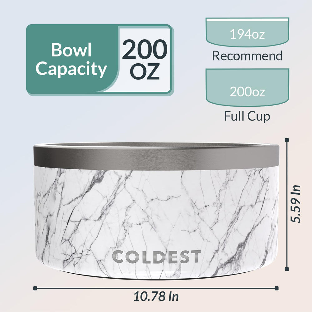 The Coldest Water spill-proof dog bowl prevents spills during excited mealtime play.