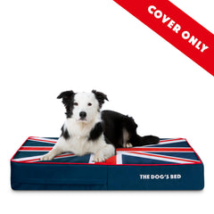 The Dog's Balls blue outer cover close-up protects the bed and simplifies cleaning.