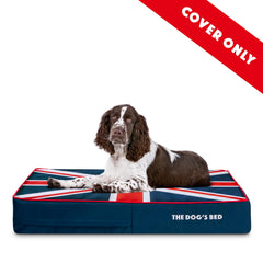 The Dog's Balls blue cover features a secure zipper for gentle washing.