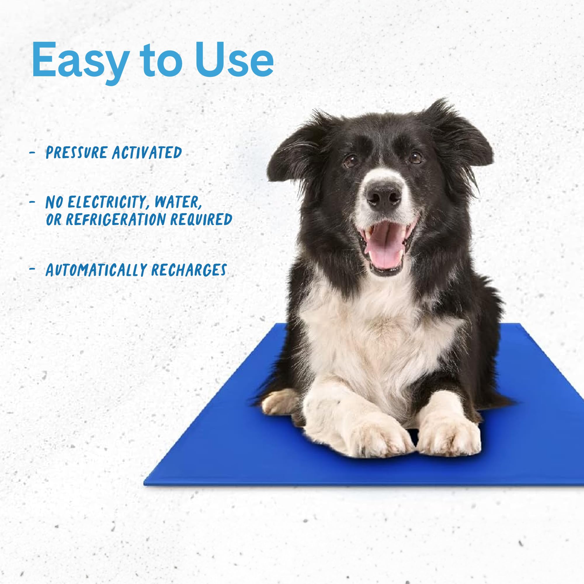 The Green Pet Shop Chillz Gel Mat indoors on a floor provides a cool surface.
