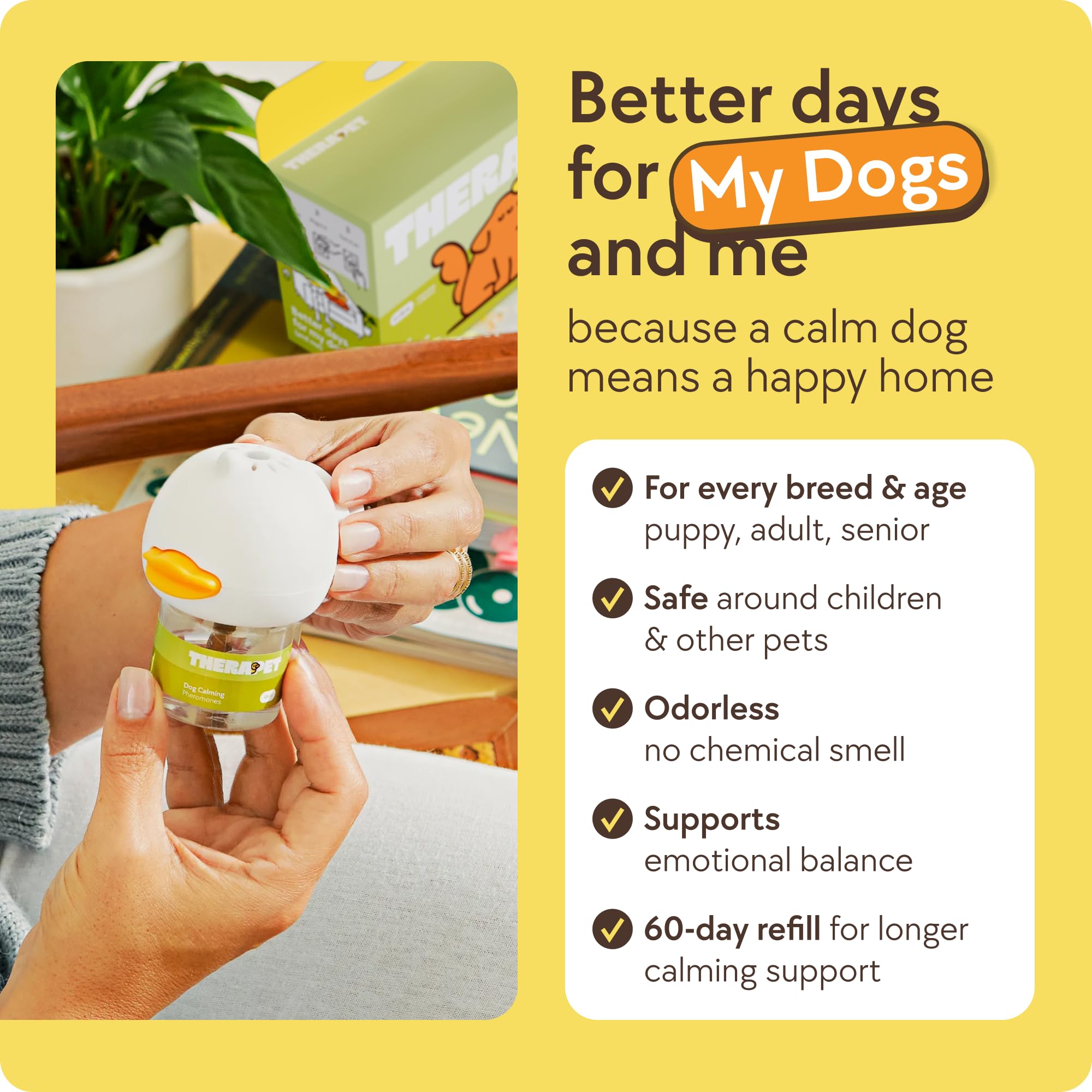 TherapetMD vet-quality-formula emphasizes safe pet-friendly pheromones.