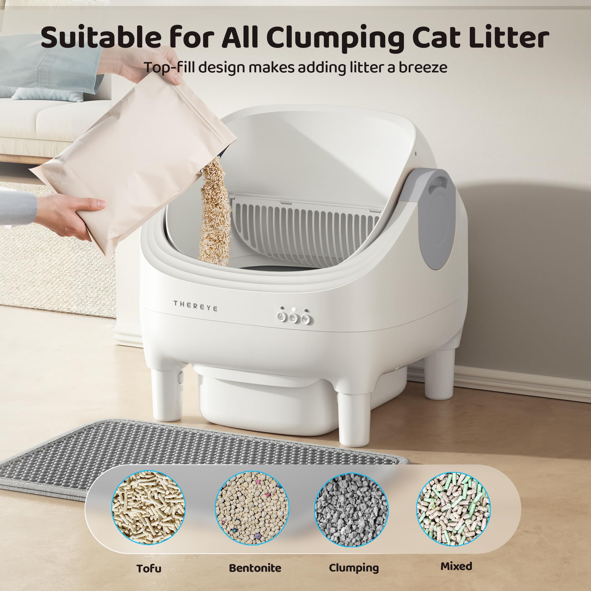 Thereye open-top, multi-cat friendly design promotes easy transition and usage.