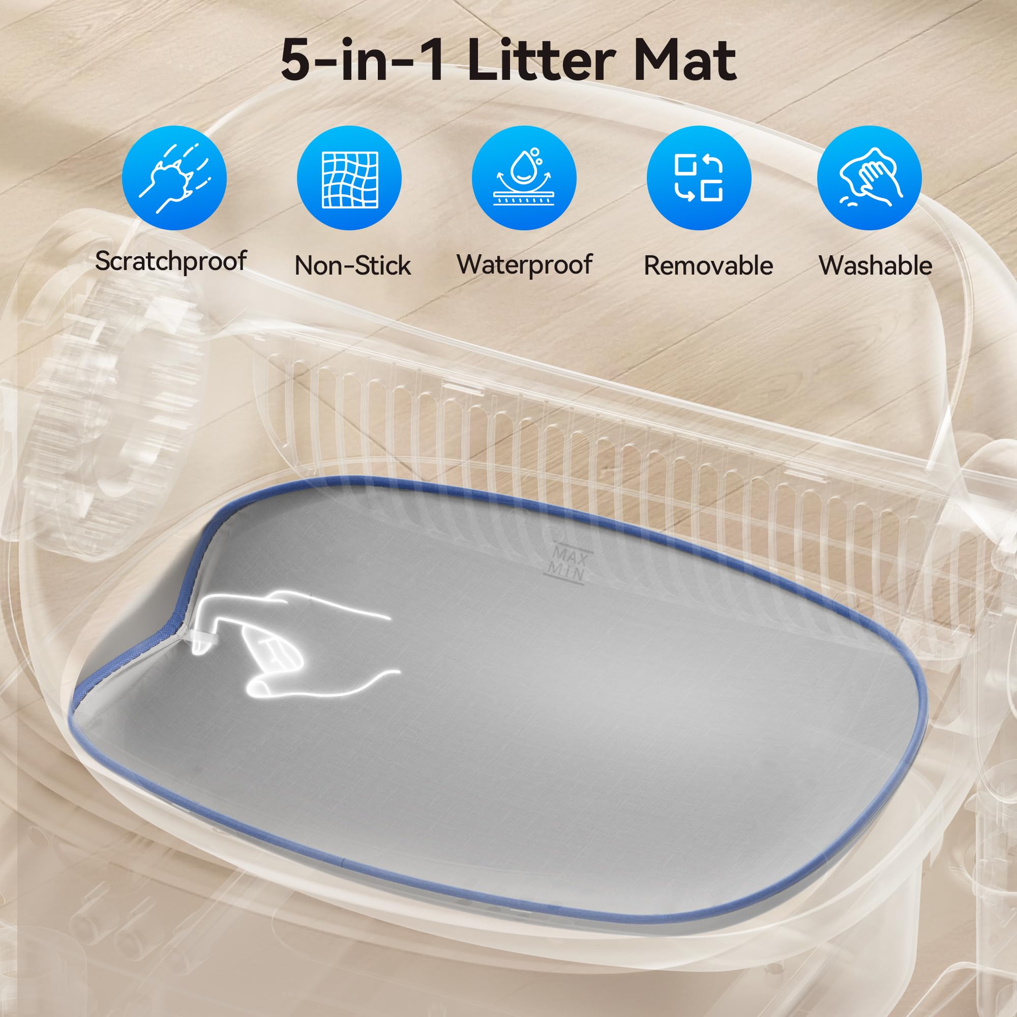 Thereye pull-out waste bag system seals odors and reduces handling.