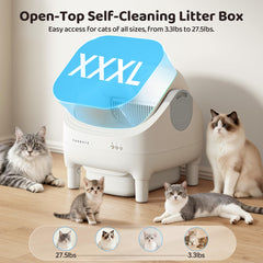 Thereye safety sensors image highlighting auto-pause for cat safety and convenience.