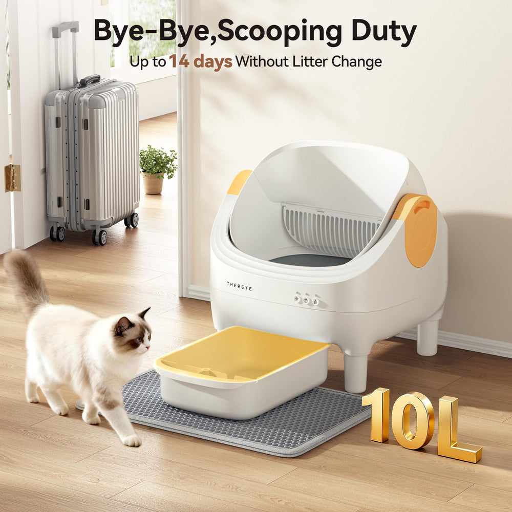 Thereye litter box odor-control demonstrates deodorizing gel reducing smells.