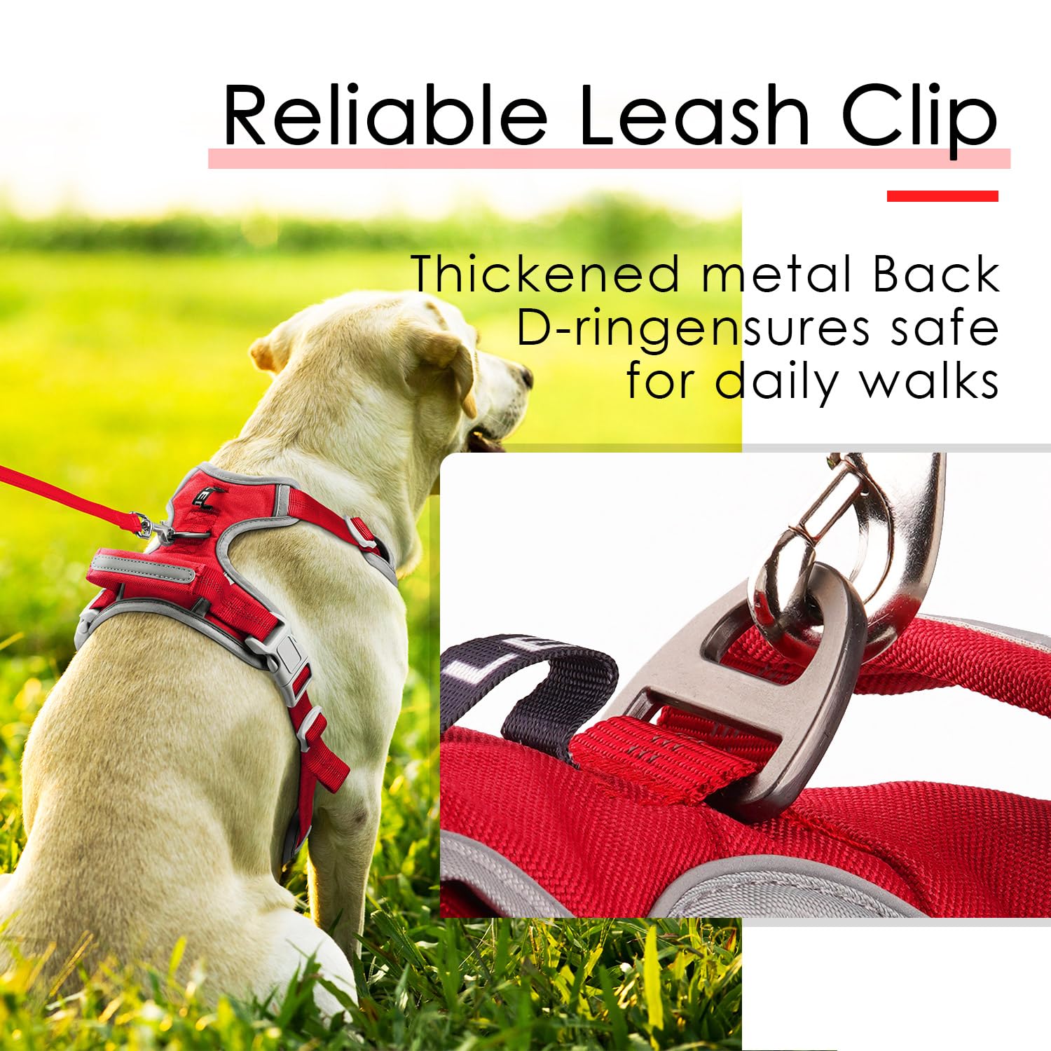 ThinkPet large dog harness size L fits medium to large breeds.