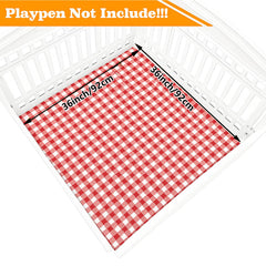 THINMUHAND crate pad shows non-slip bottom attachment securing inside a playpen