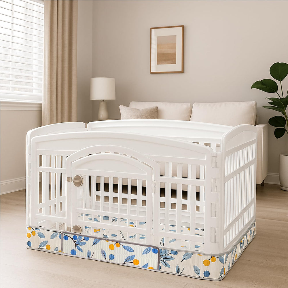 THINMUHAND dog playpen bottom pad non-slip bottom prevents sliding on slick floors.