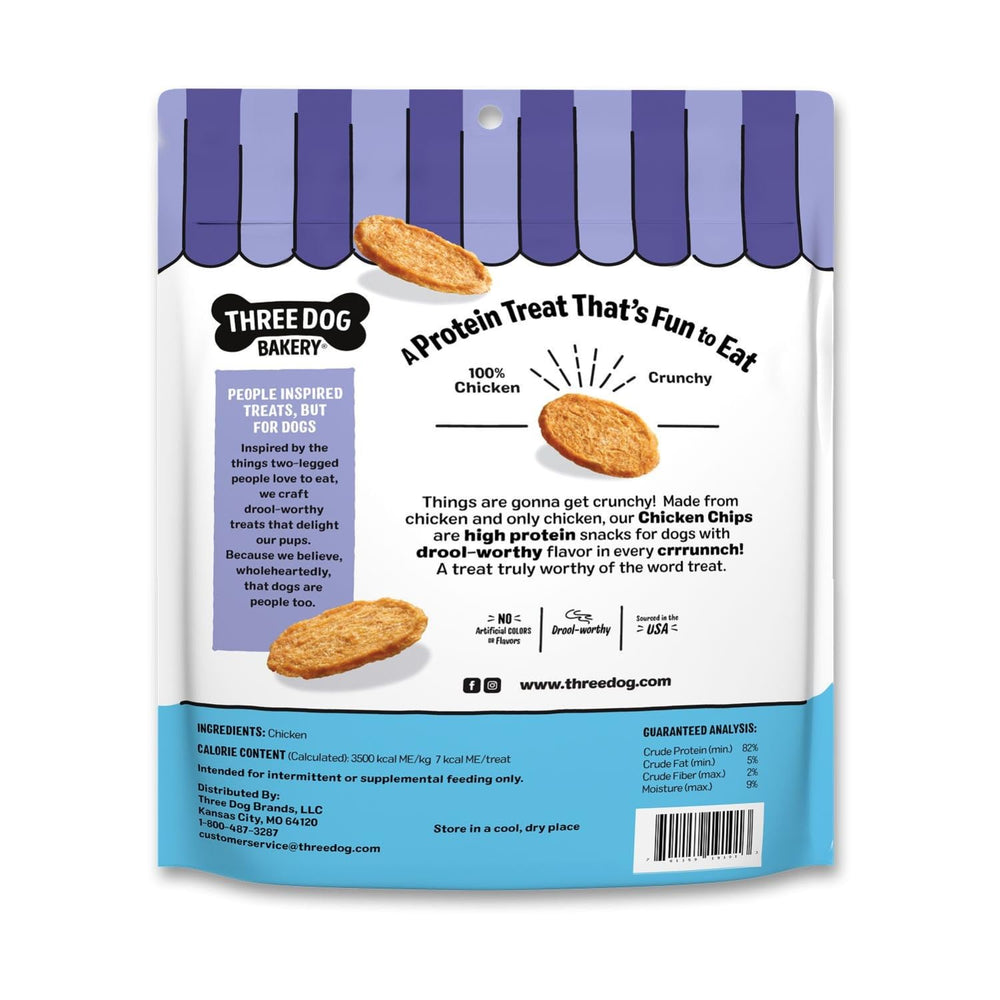 Three Dog Bakery Bark’N Crunch Chicken Chips no artificial colors appeal to health-conscious pet guardians.
