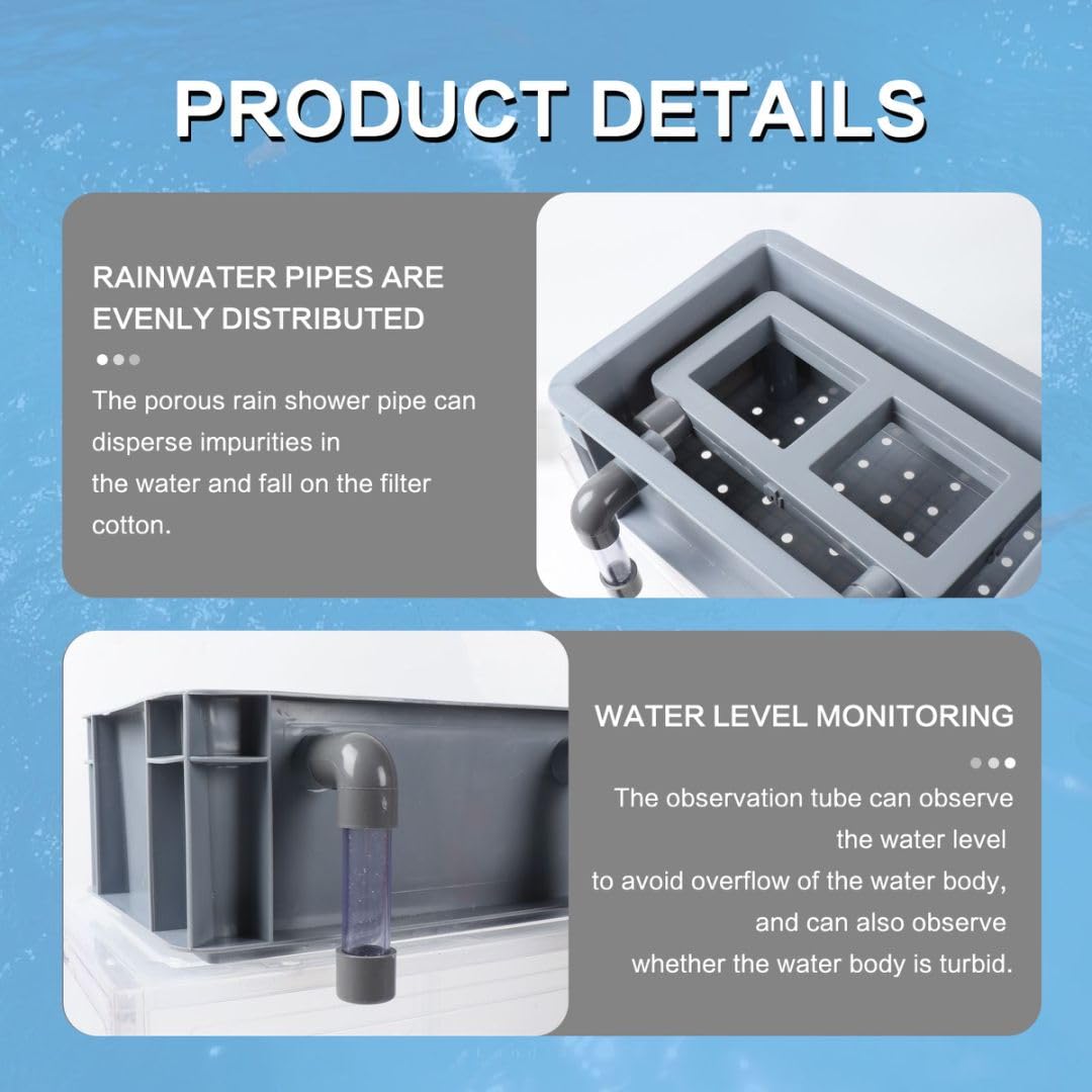 Three-Layer Fish Tank Filter Box adjustable-flow design supports customizable water rates.