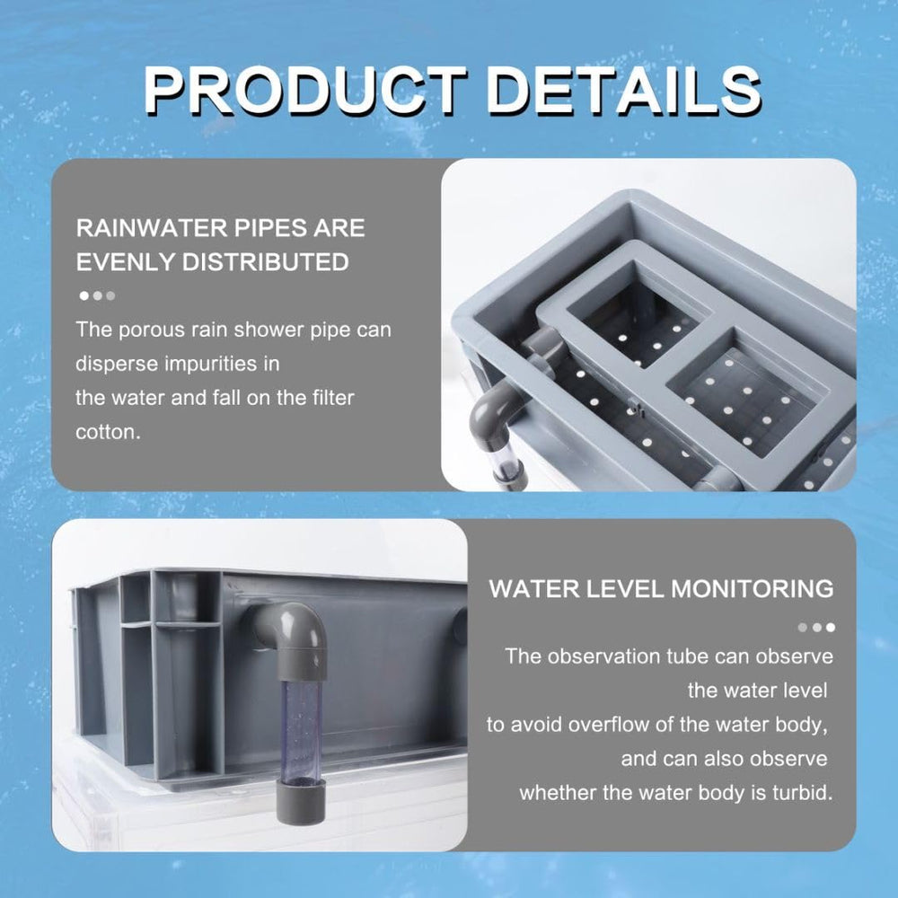 Three-Layer Fish Tank Filter Box adjustable-flow design supports customizable water rates.