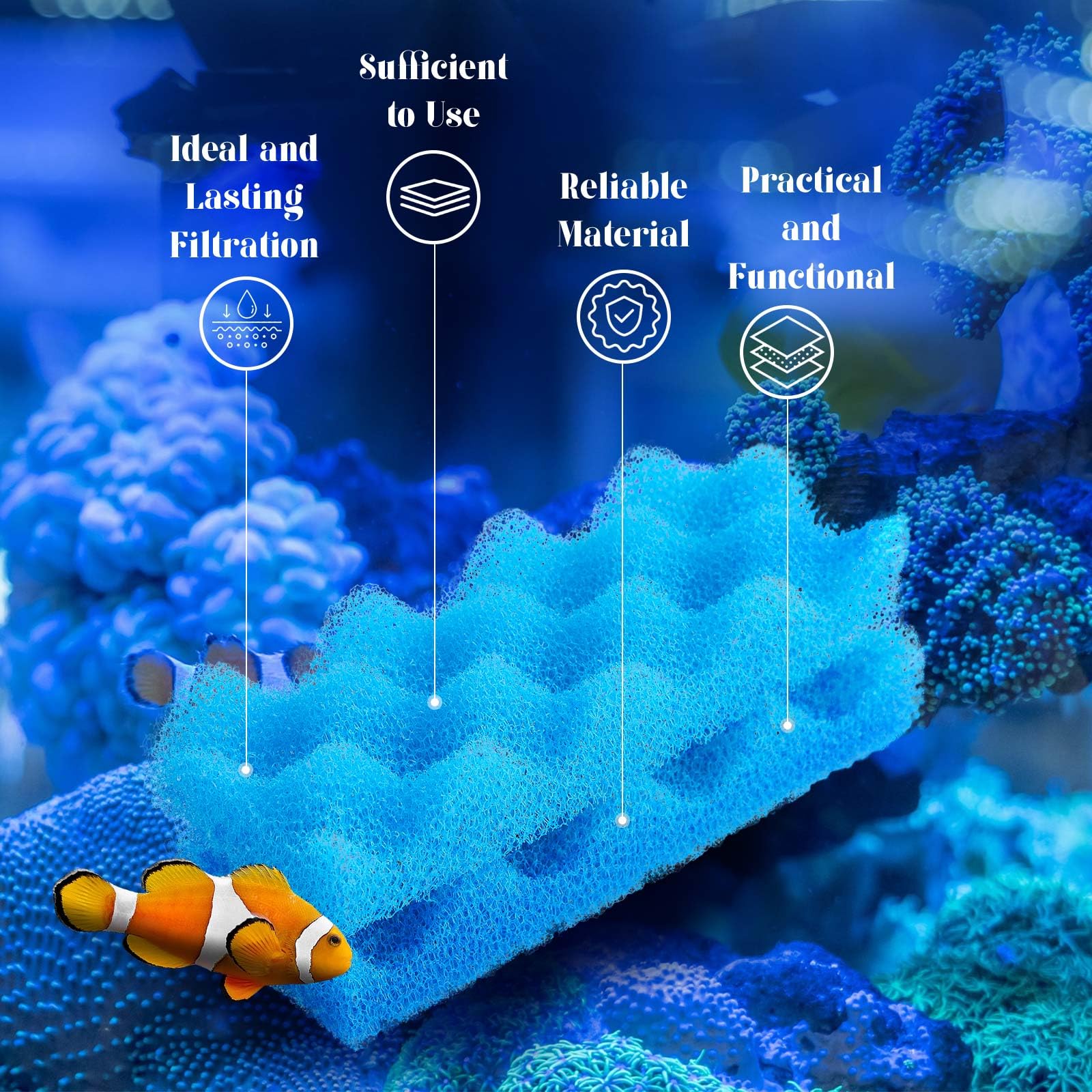 Threlaco Fluval 306/307 compatible filter media showing easy-fit design