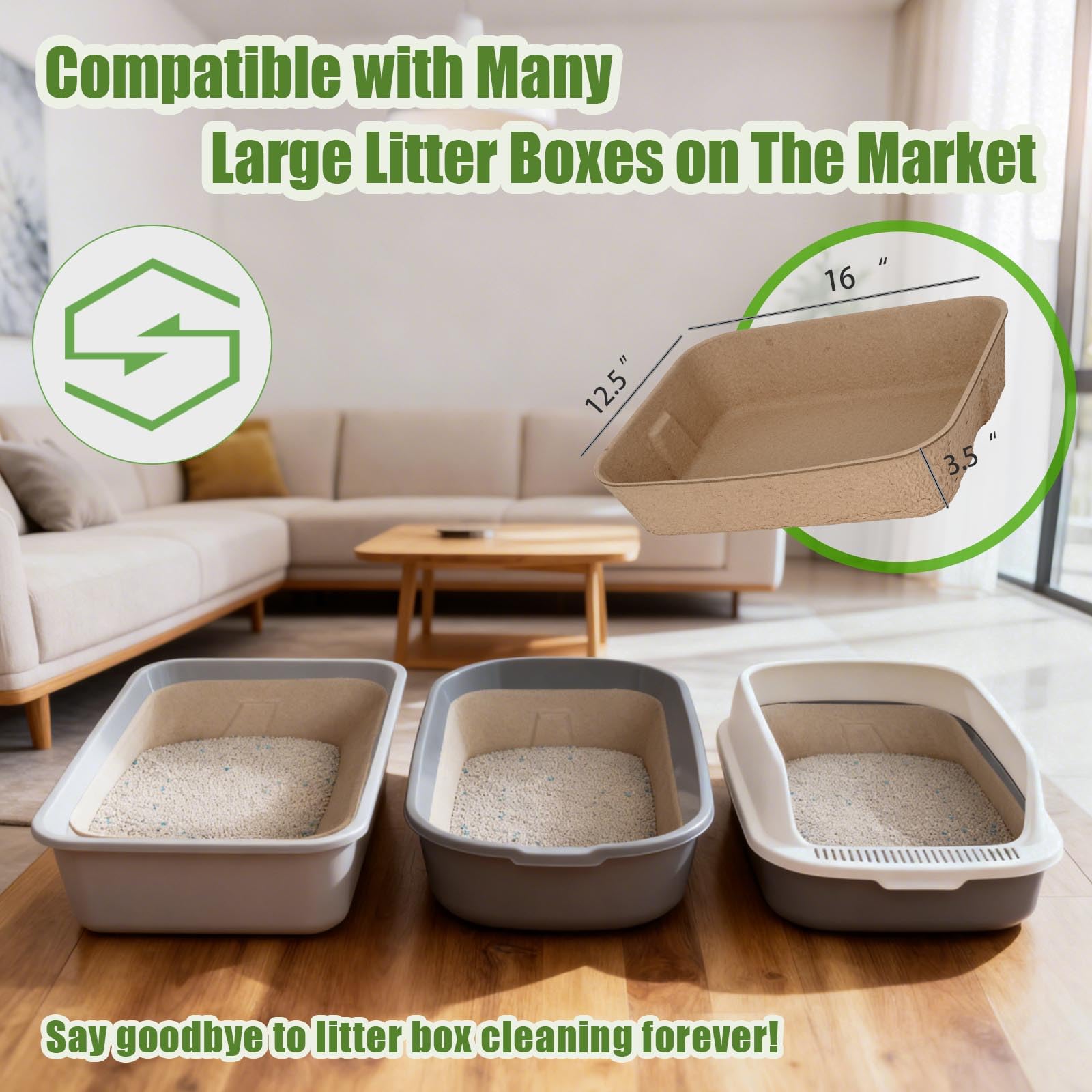 Thryosyn disposable litter box large travel setup lightweight and sturdy for on-the-go cats