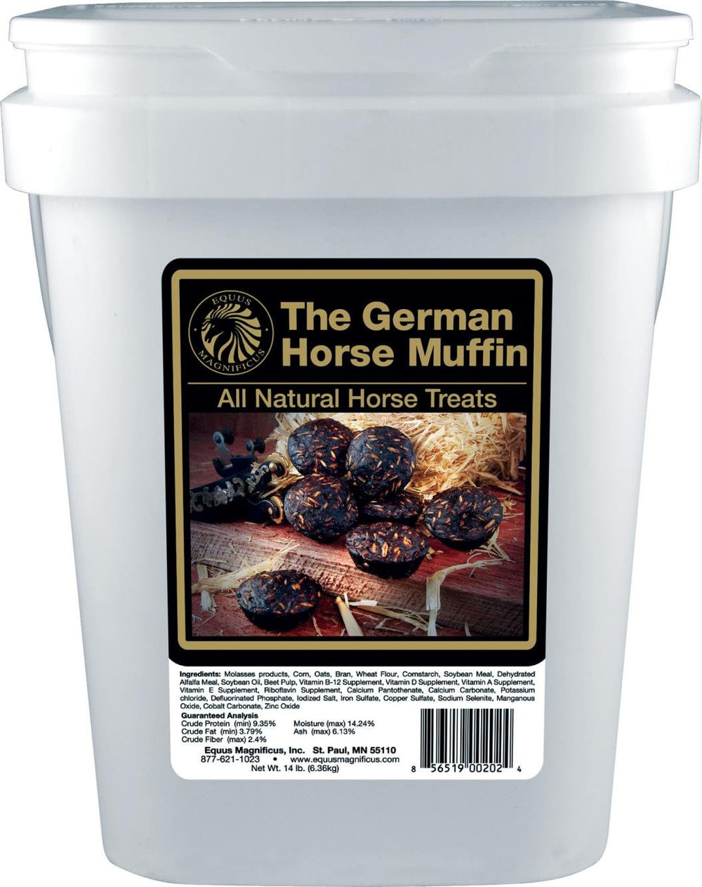 Thunbest DPD German Horse Muffin bucket 14lb for reward training and grazing treats.