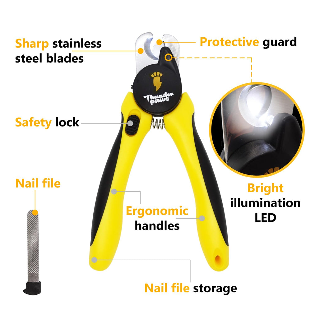 Thunderpaws nail file stored in the handle for touchups