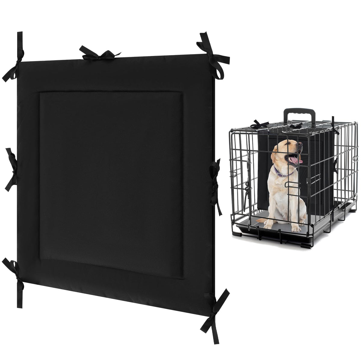 Thyle dog crate divider panel front view shows durable fabric for puppy training