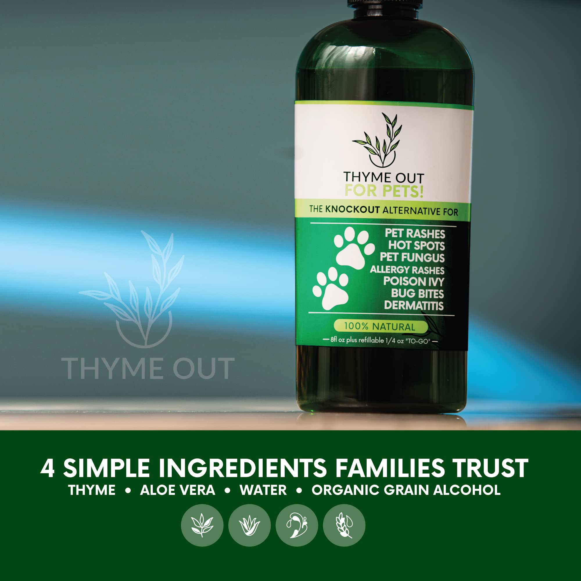 Thyme Out Pets hot-spot-solution gentle topical treatment in use