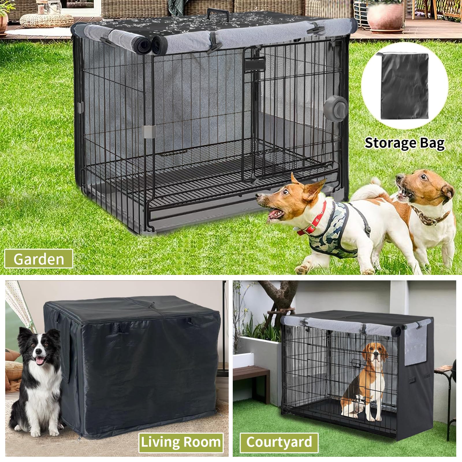 TiantianBao crate cover demonstrates compatibility with other 36-inch crates.