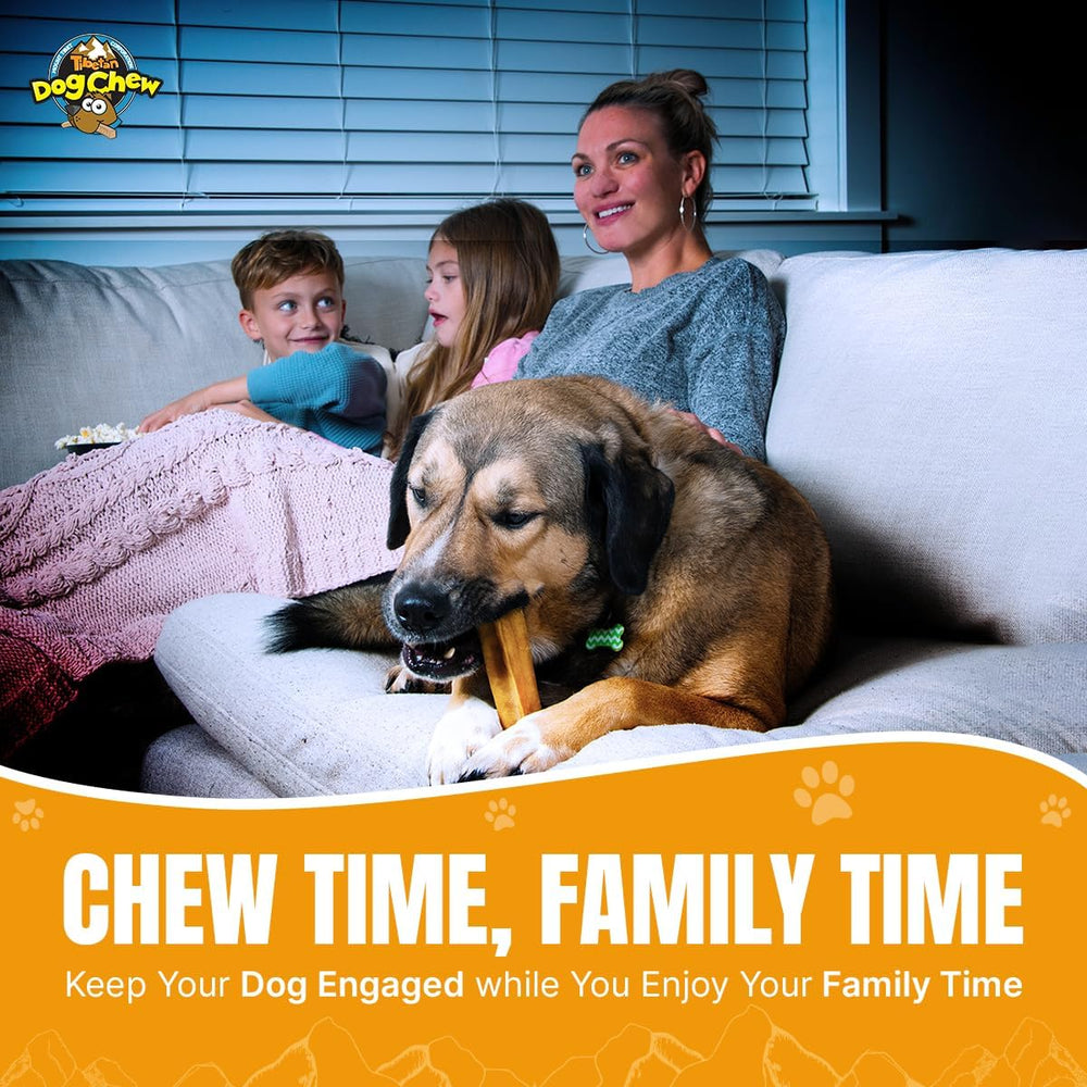 Tibetan Dog Chew package front illustrating Himalayan sourcing and USA packaging