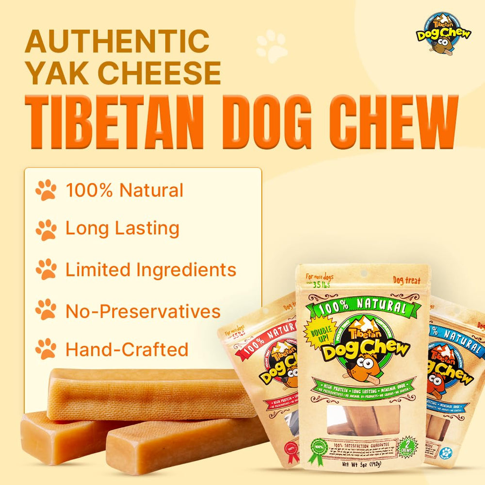 Tibetan Dog Chew yak cheese sticks mix pack suits different dog sizes.