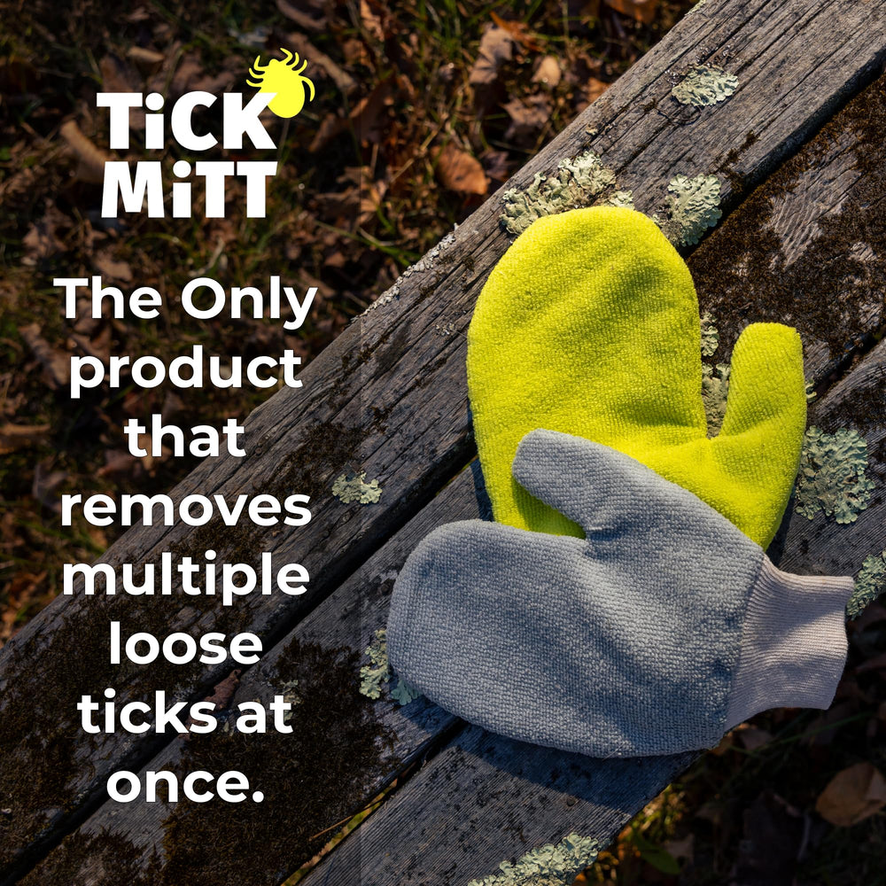 TiCK MiTT yellow compact glove shown for pocket-size tick removal on adventures