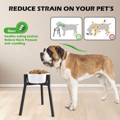 TIDANT raised bowl stand with angled feet providing stable support during meals