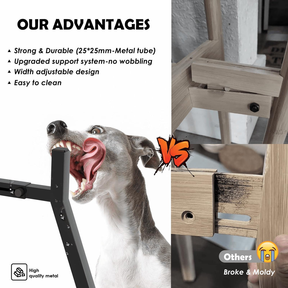 TIDANT dog bowl stand angled feet with non-slip pads ensuring stable meals.