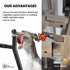 TIDANT dog bowl stand angled feet with non-slip pads ensuring stable meals.