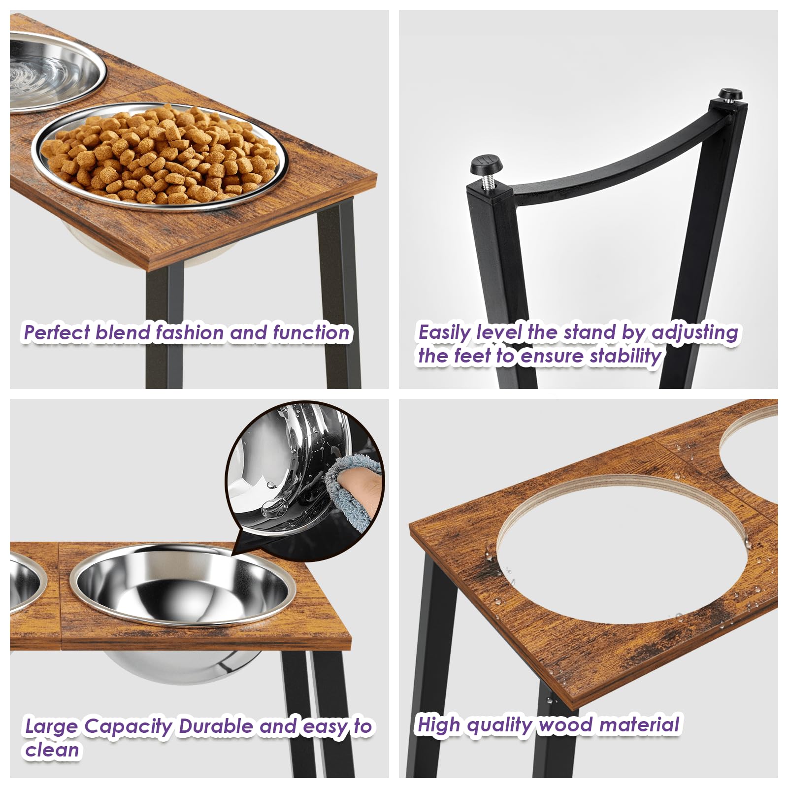 TIDANT elevated dining with large breed in use, showcasing comfortable feeding posture.