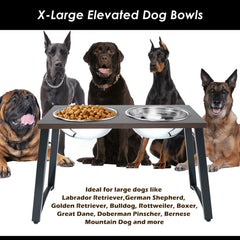 Tidant two x-large stainless steel bowls close-up shows durable, rust-proof bowls