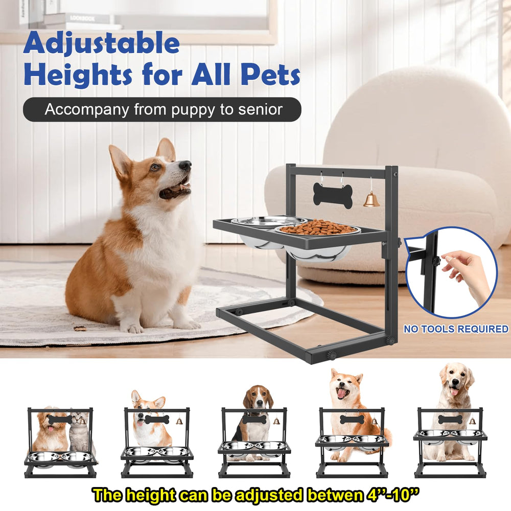 Tidant elevated dog bowls with stainless steel bowls 800ml for feeding and cleaning