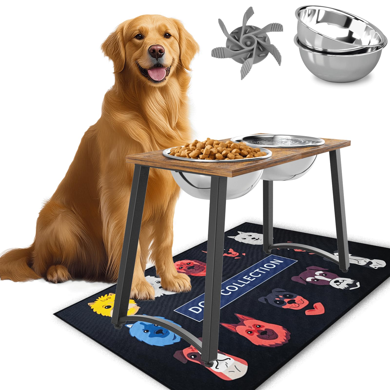 TIDANT elevated dog bowls stand during assembly showing easy setup and sturdy frame.