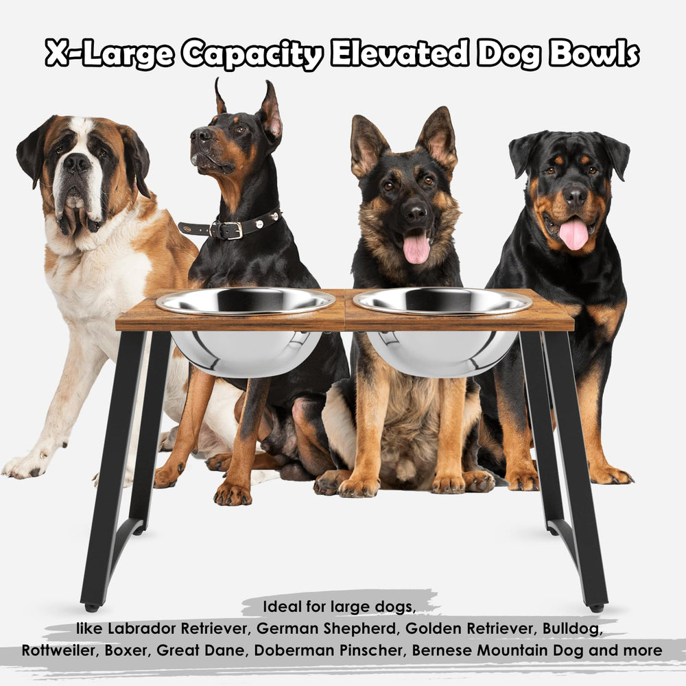 TIDANT elevated dog bowls stand at multiple height settings for comfortable feeding posture.