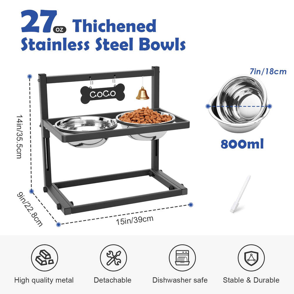 Tidant elevated dog bowls stand demonstrates stable durable frame during meals