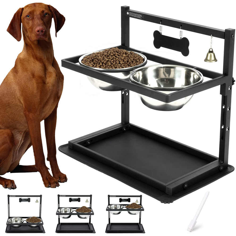 TIDANT elevated dog bowls stand with adjustable height for ergonomic feeding.